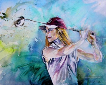 miki golfiste impressionniste Peinture à l'huile